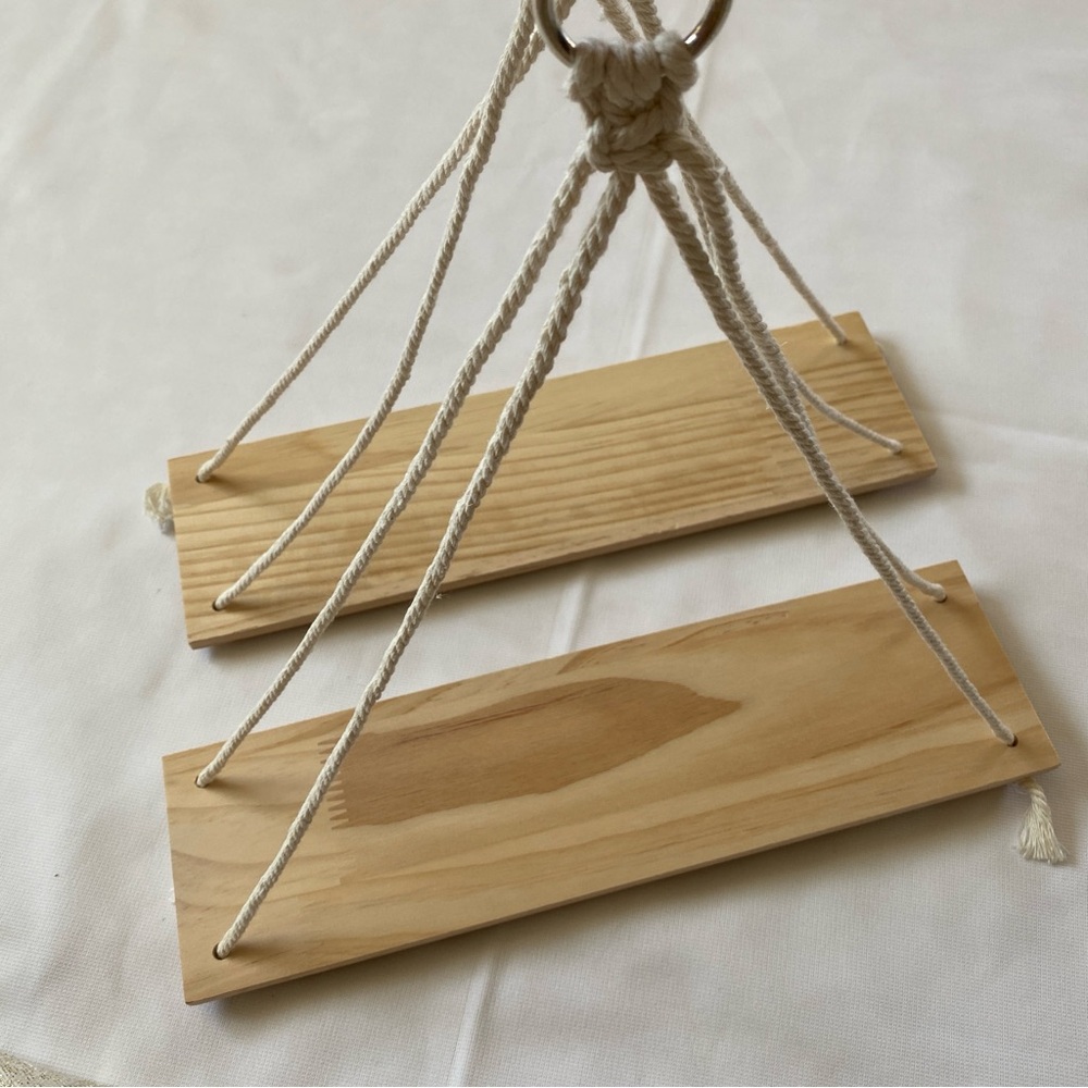 Wooden Hanging Swing with Rope